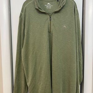 Tommy Bahama Olive Zip-Up Sweater
